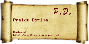 Preidt Dorina névjegykártya
